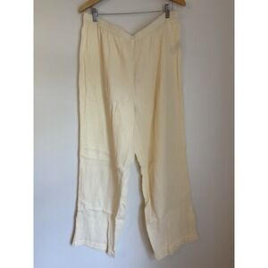 Soft surroundings pants Pants Womens 1x ivory gauze wide leg Key Biscayne Beachy